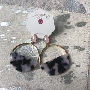 Rory Ashton Blush Pink & Tortoiseshell Earrings